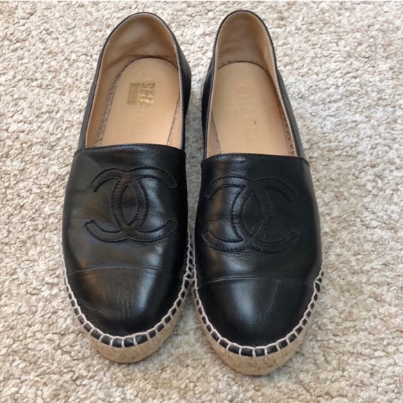 CHANEL Shoes - Black Chanel Lambskin Espadrilles